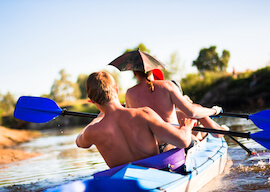 group of bucks kayaking