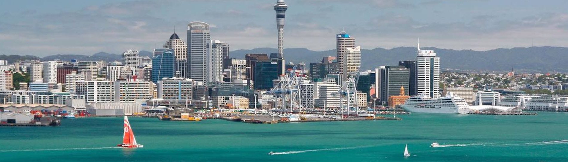 view of city and ocean in auckland