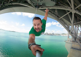 buck bungy jumping off bridge