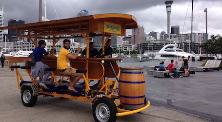 group of bucks on beer cycle