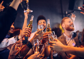 group of bucks drinking at brisbane nightclub