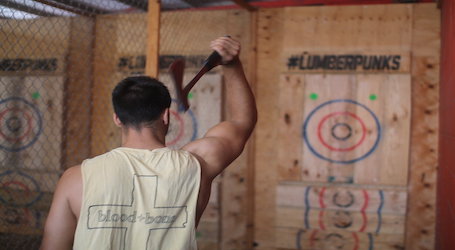beers bars and boobs axe throwing