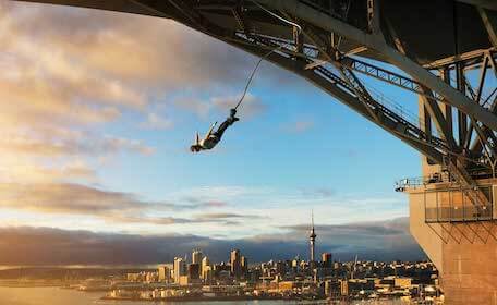 buck bungee jumping off bridge in auckland