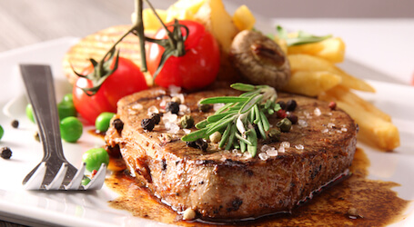 bucks steak and chips dinner