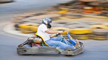 buck in go kart on racing track in darwin