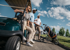 group of bucks playing golf