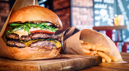 bucks burger and chips dinner