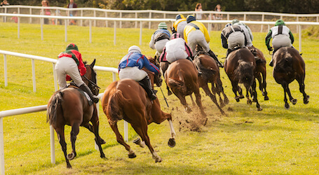 horses racing on race track