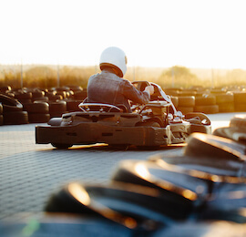 bucks tearing up the go kart track