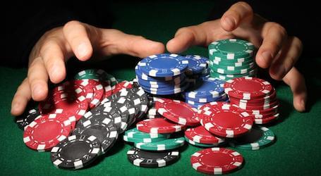 stack of in room poker chips