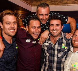 group of bucks on a nightclub crawl