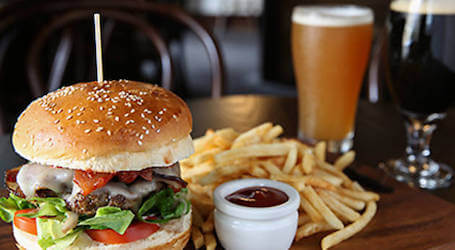 bucks group dinner burger and beer