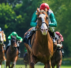 jockey racing horse