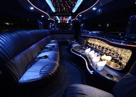 inside of flashy stretched hummer