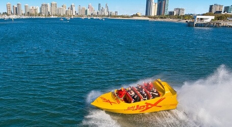 group of bucks on a jet boat ride