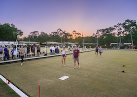 group of bucks playing lawn bowls