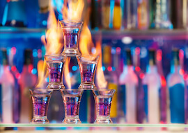 6 flaming party shots