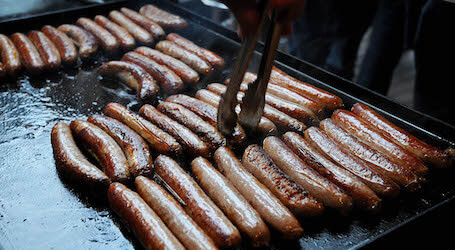 snags on a bbq