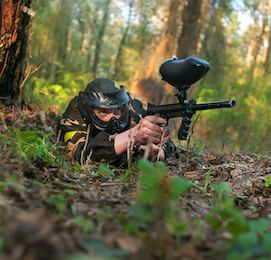 buck playing paintball