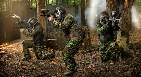 group of bucks playing paintball