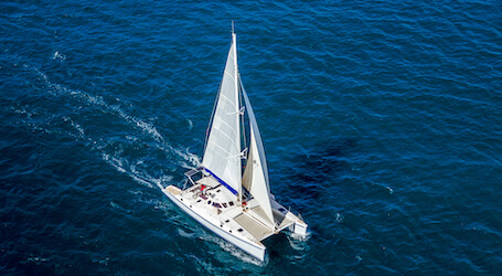 private yacht on the water