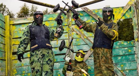 group of bucks playing paintball