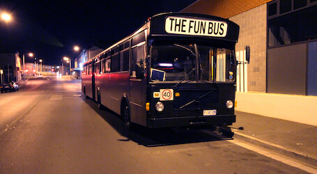 the fun black bus