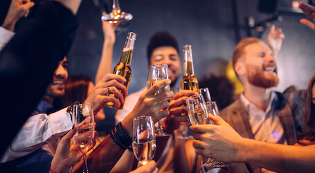 group of bucks partying at nightclub