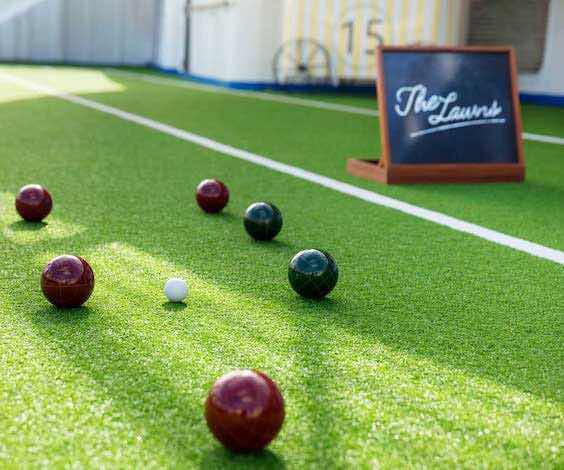 group of bucks playing lawn bowls