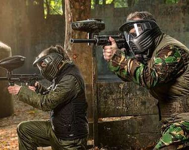 group of bucks playing paintball