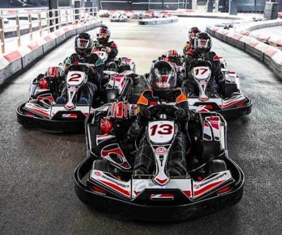 group of bucks racing go karts