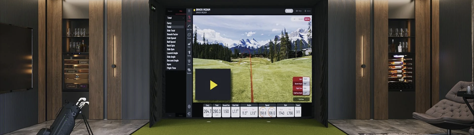 golf simulator set up