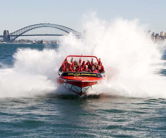 group of bucks riding jet boat