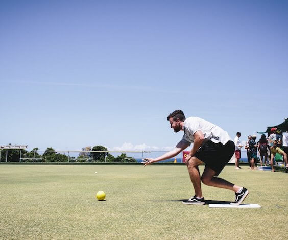 buck playing lawn bowls