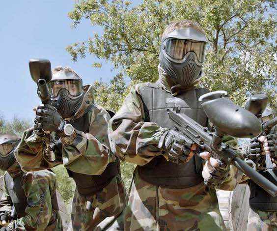 group of bucks playing paintball