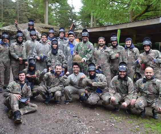 group of bucks playing paintball