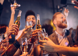 group of bucks drinking at nightclub