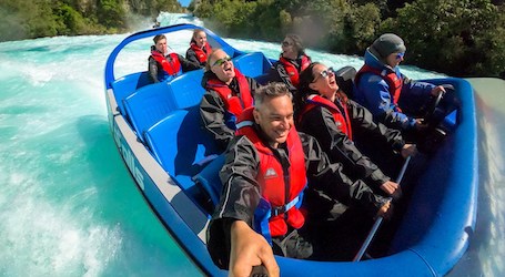 group of bucks on taupo jet boat