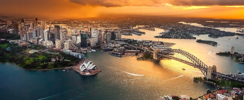 beautiful aerial view of sydney harbour and surrounds
