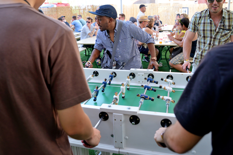 bucks playing foosball 