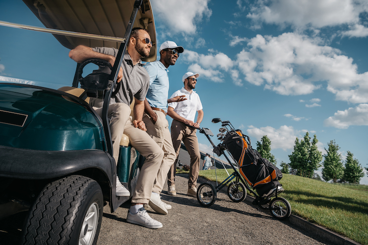 bucks group playing golf