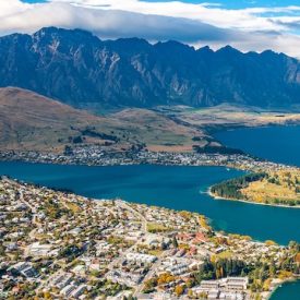aerial view of queenstown the capital of bucks parties