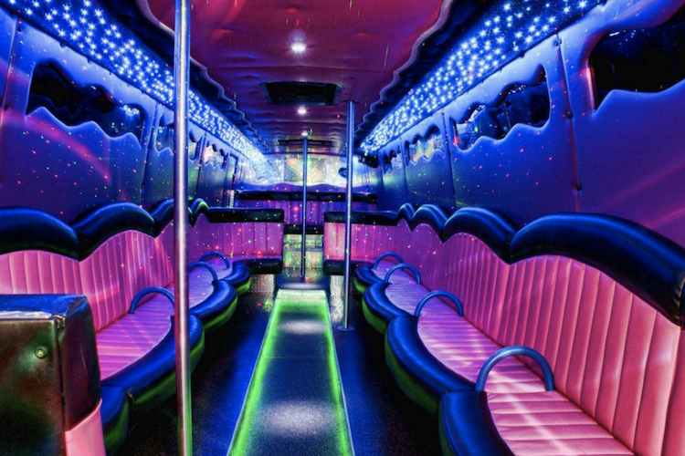 inside of party bus 