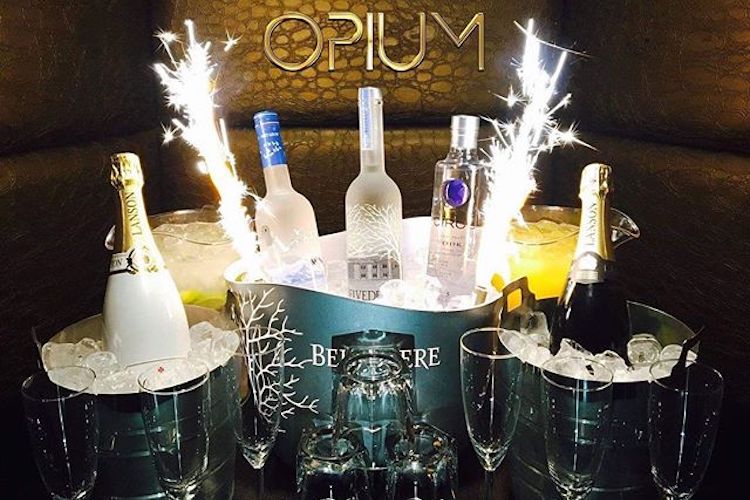 bottle service at opium nightclub