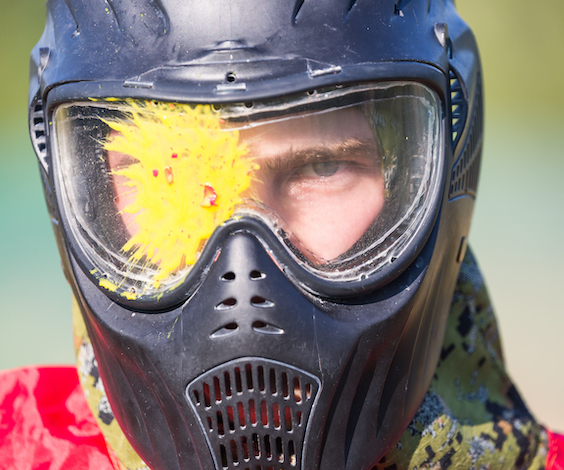 bucks group playing paintball