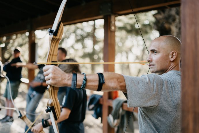 buck playing archery